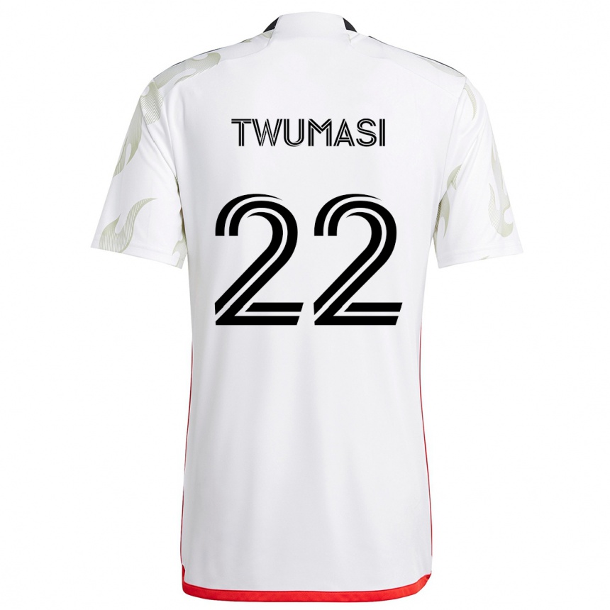 Niño Fútbol Camiseta Ema Twumasi #22 Blanco Rojo Negro 2ª Equipación 2024/25