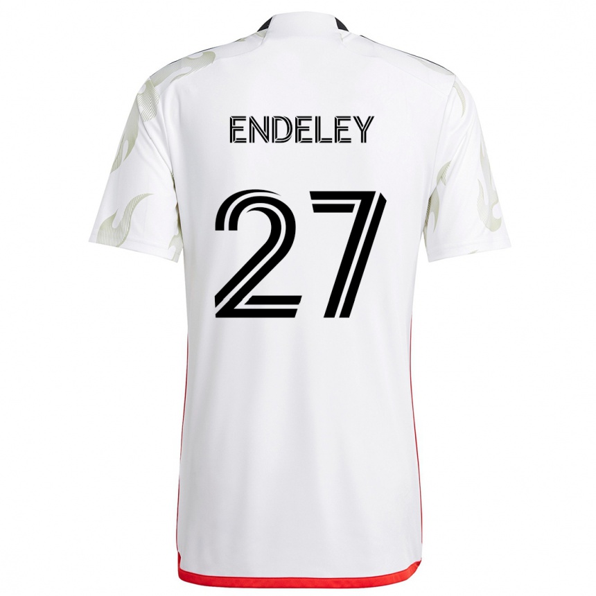 Niño Fútbol Camiseta Herbert Endeley #27 Blanco Rojo Negro 2ª Equipación 2024/25