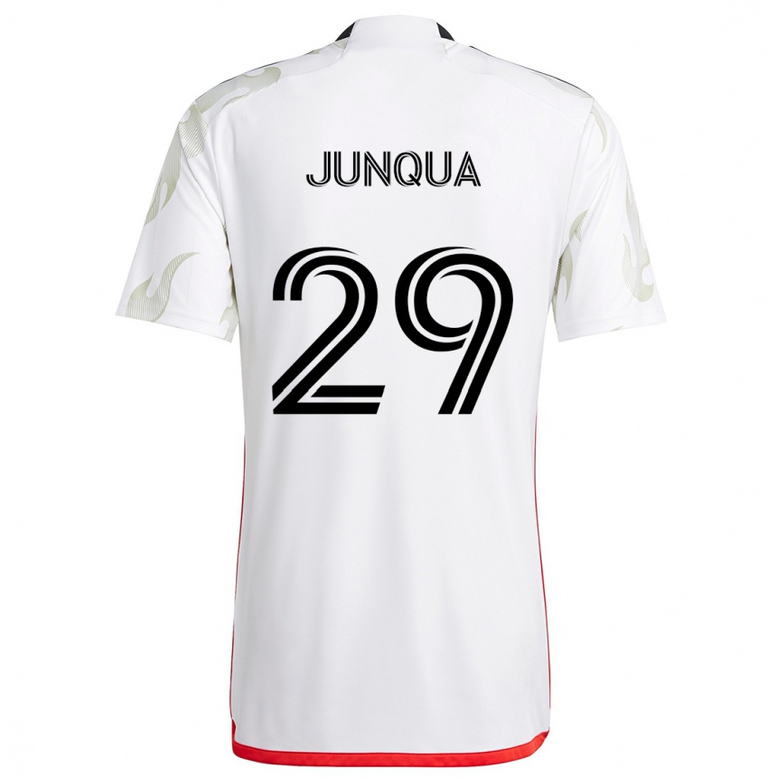 Niño Fútbol Camiseta Sam Junqua #29 Blanco Rojo Negro 2ª Equipación 2024/25