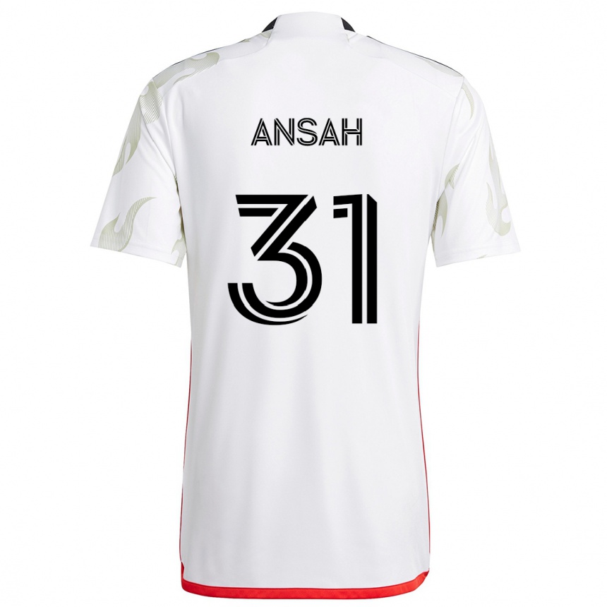 Niño Fútbol Camiseta Eugene Ansah #31 Blanco Rojo Negro 2ª Equipación 2024/25