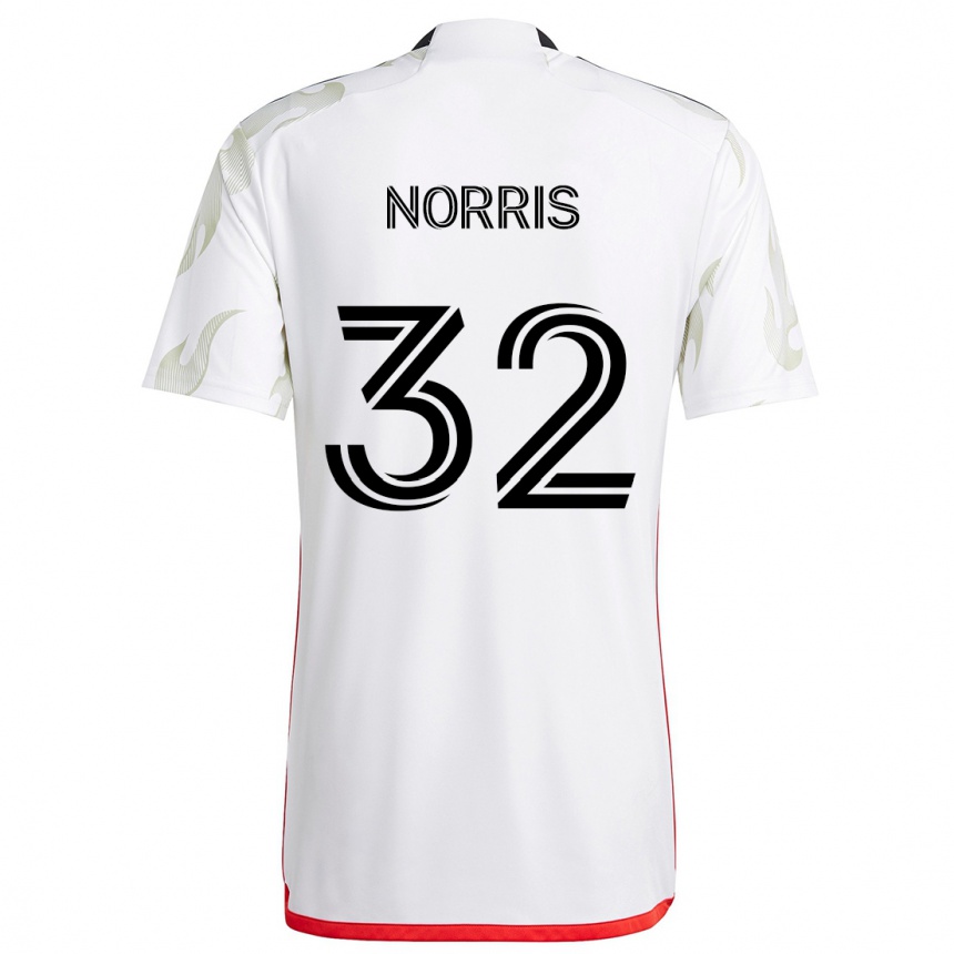 Niño Fútbol Camiseta Nolan Norris #32 Blanco Rojo Negro 2ª Equipación 2024/25