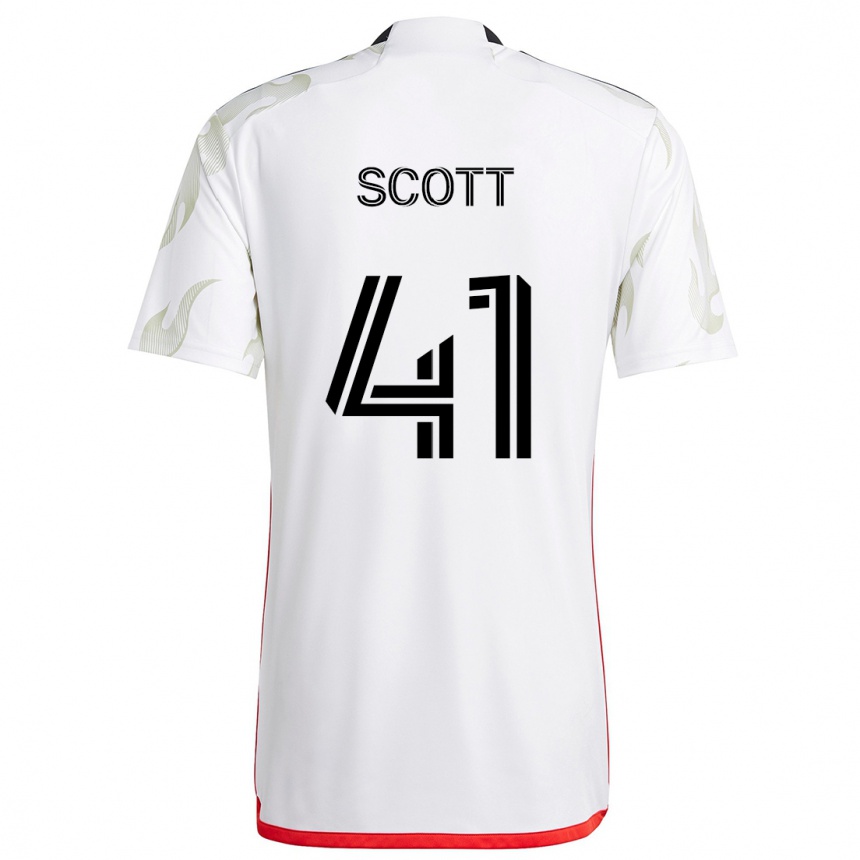 Niño Fútbol Camiseta Tarik Scott #41 Blanco Rojo Negro 2ª Equipación 2024/25