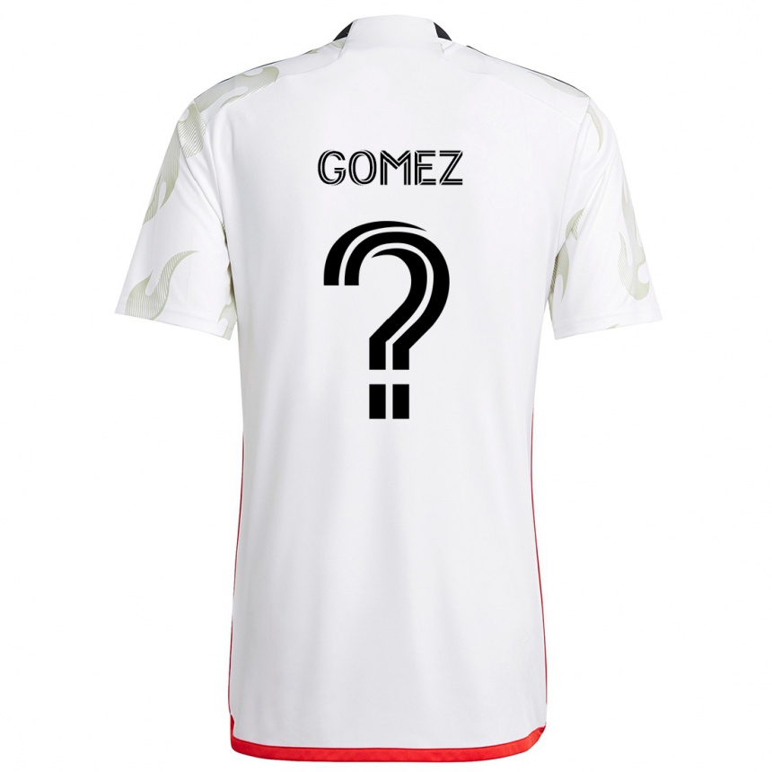 Niño Fútbol Camiseta Victor Gomez #0 Blanco Rojo Negro 2ª Equipación 2024/25