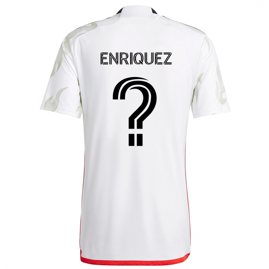 Niño Fútbol Camiseta Fabian Enriquez #0 Blanco Rojo Negro 2ª Equipación 2024/25