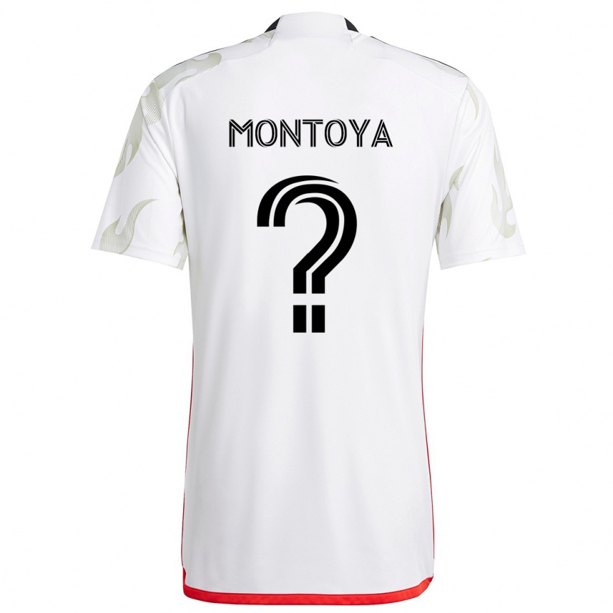 Niño Fútbol Camiseta Nicolas Arango #0 Blanco Rojo Negro 2ª Equipación 2024/25