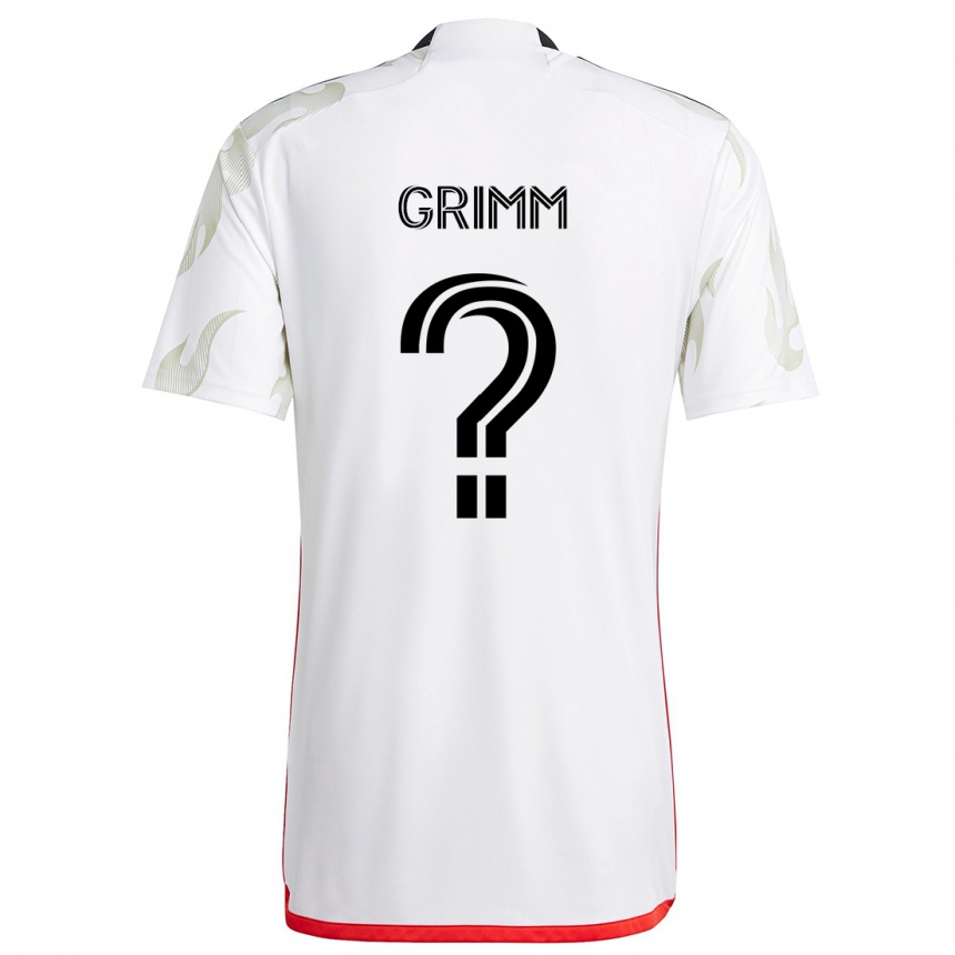 Niño Fútbol Camiseta Mason Grimm #0 Blanco Rojo Negro 2ª Equipación 2024/25