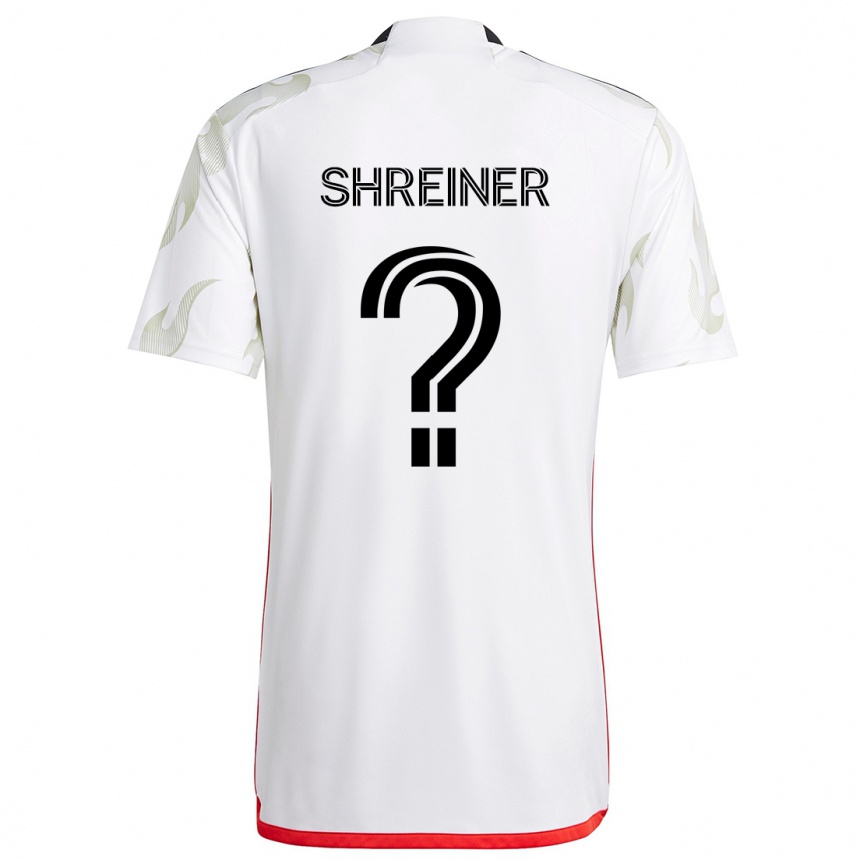 Niño Fútbol Camiseta Luke Shreiner #0 Blanco Rojo Negro 2ª Equipación 2024/25