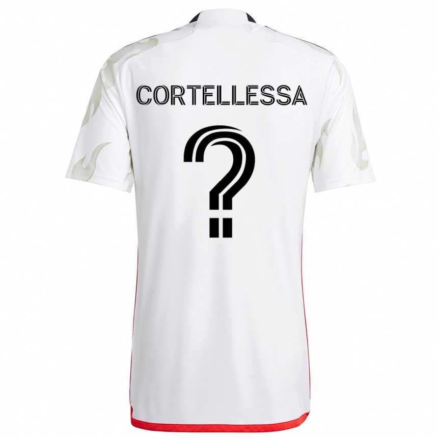 Niño Fútbol Camiseta Michael Cortellessa #0 Blanco Rojo Negro 2ª Equipación 2024/25