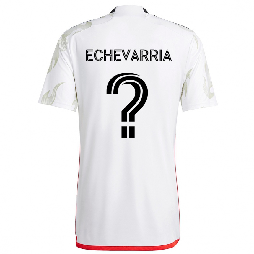 Niño Fútbol Camiseta Diego Echevarria #0 Blanco Rojo Negro 2ª Equipación 2024/25