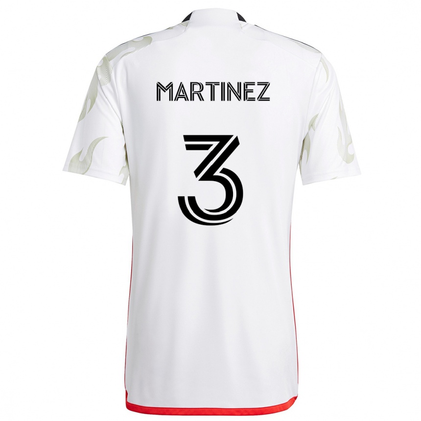 Niño Fútbol Camiseta José Antonio Martínez #3 Blanco Rojo Negro 2ª Equipación 2024/25