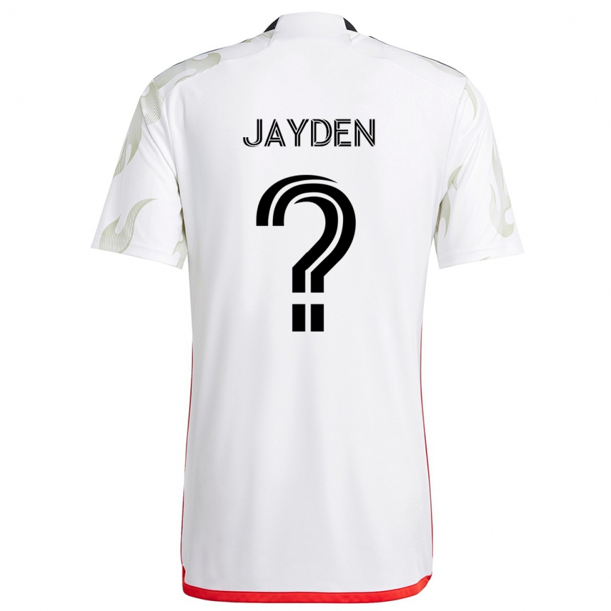 Niño Fútbol Camiseta Rus Jayden #0 Blanco Rojo Negro 2ª Equipación 2024/25