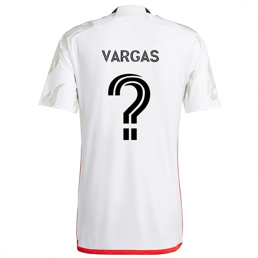 Niño Fútbol Camiseta Nayrobi Vargas #0 Blanco Rojo Negro 2ª Equipación 2024/25