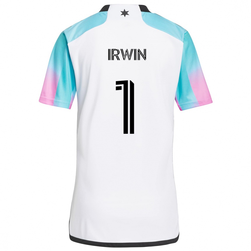 Niño Fútbol Camiseta Clint Irwin #1 Blanco Azul Negro 2ª Equipación 2024/25