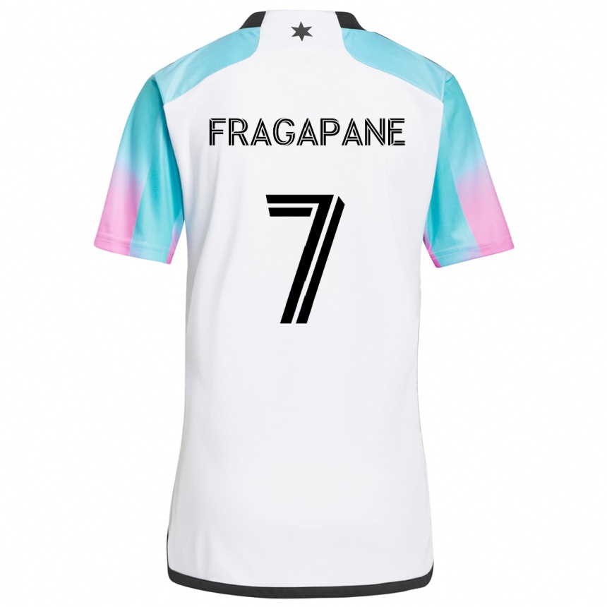 Niño Fútbol Camiseta Franco Fragapane #7 Blanco Azul Negro 2ª Equipación 2024/25