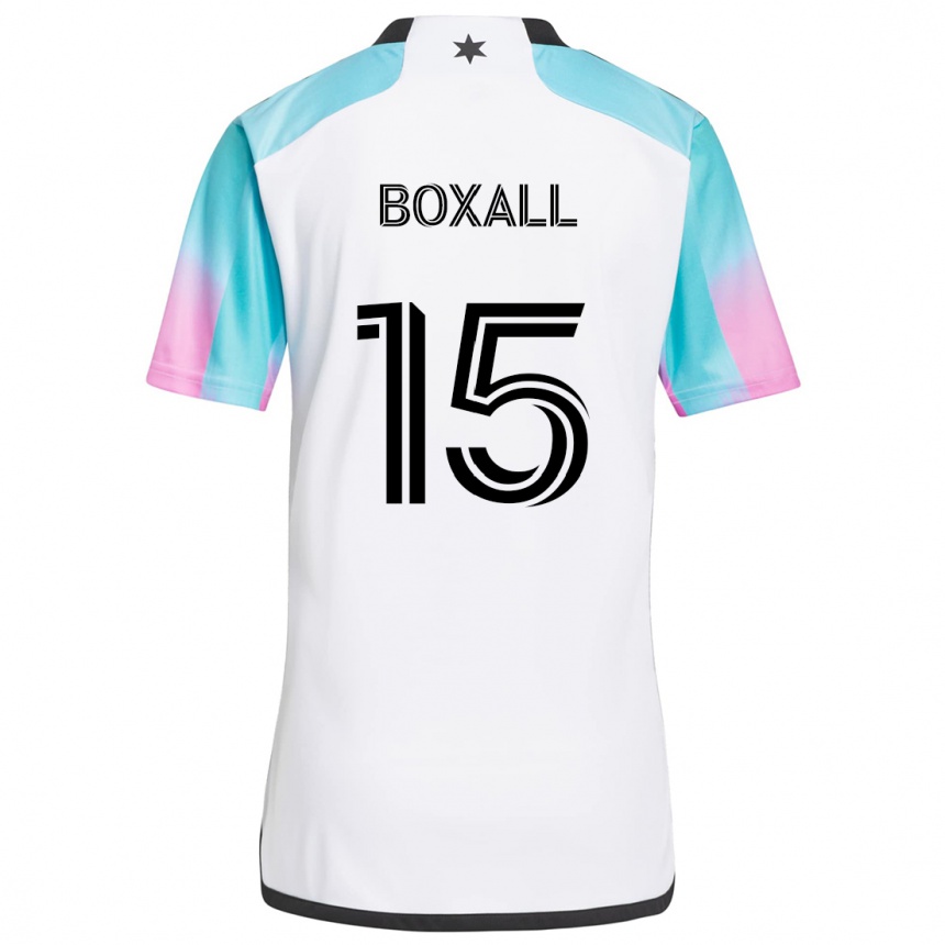 Niño Fútbol Camiseta Michael Boxall #15 Blanco Azul Negro 2ª Equipación 2024/25