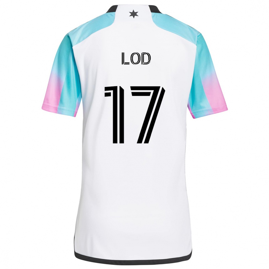 Niño Fútbol Camiseta Robin Lod #17 Blanco Azul Negro 2ª Equipación 2024/25