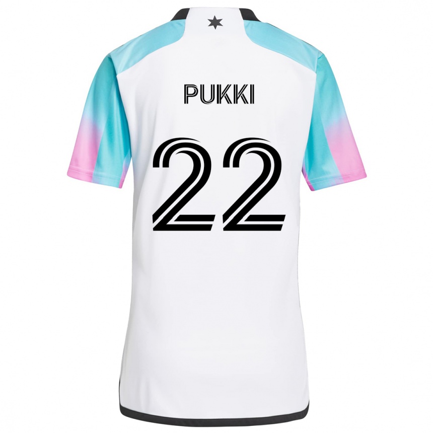 Niño Fútbol Camiseta Teemu Pukki #22 Blanco Azul Negro 2ª Equipación 2024/25