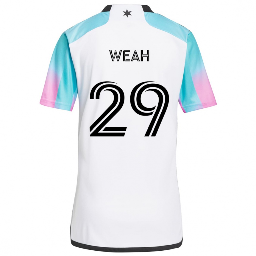 Niño Fútbol Camiseta Patrick Weah #29 Blanco Azul Negro 2ª Equipación 2024/25