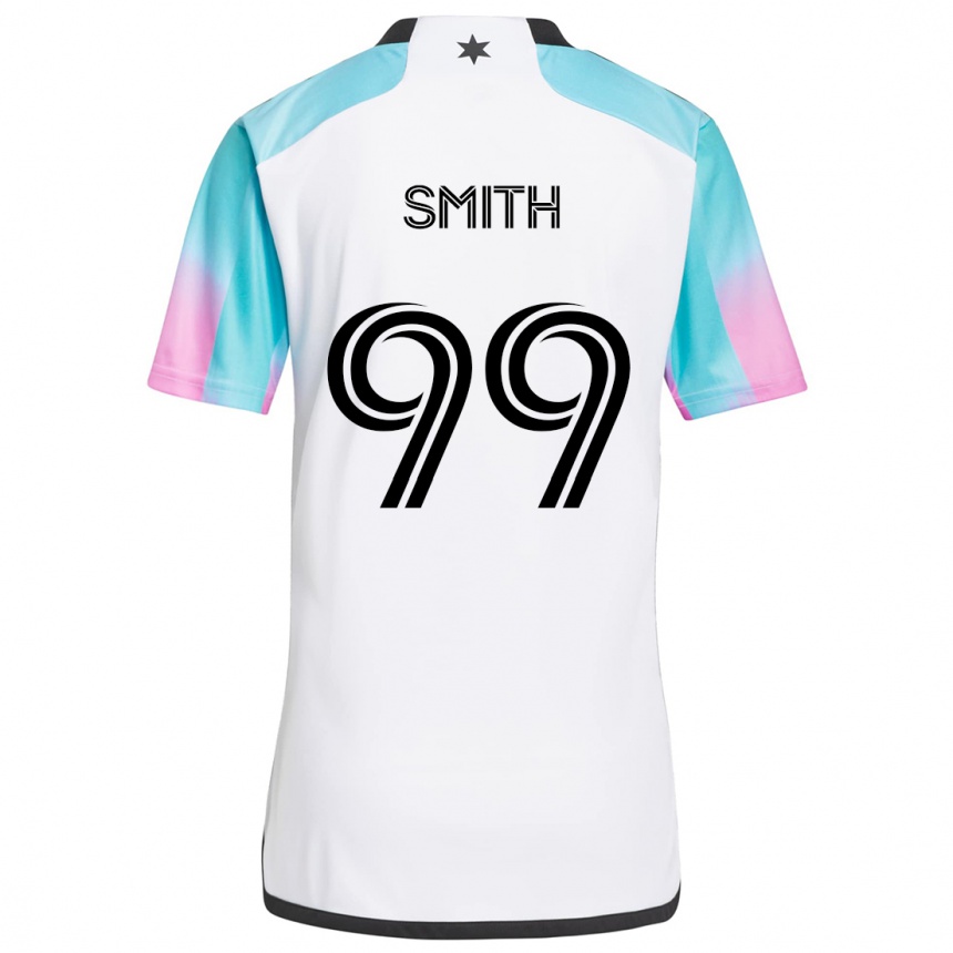 Niño Fútbol Camiseta Jordan Adebayo-Smith #99 Blanco Azul Negro 2ª Equipación 2024/25