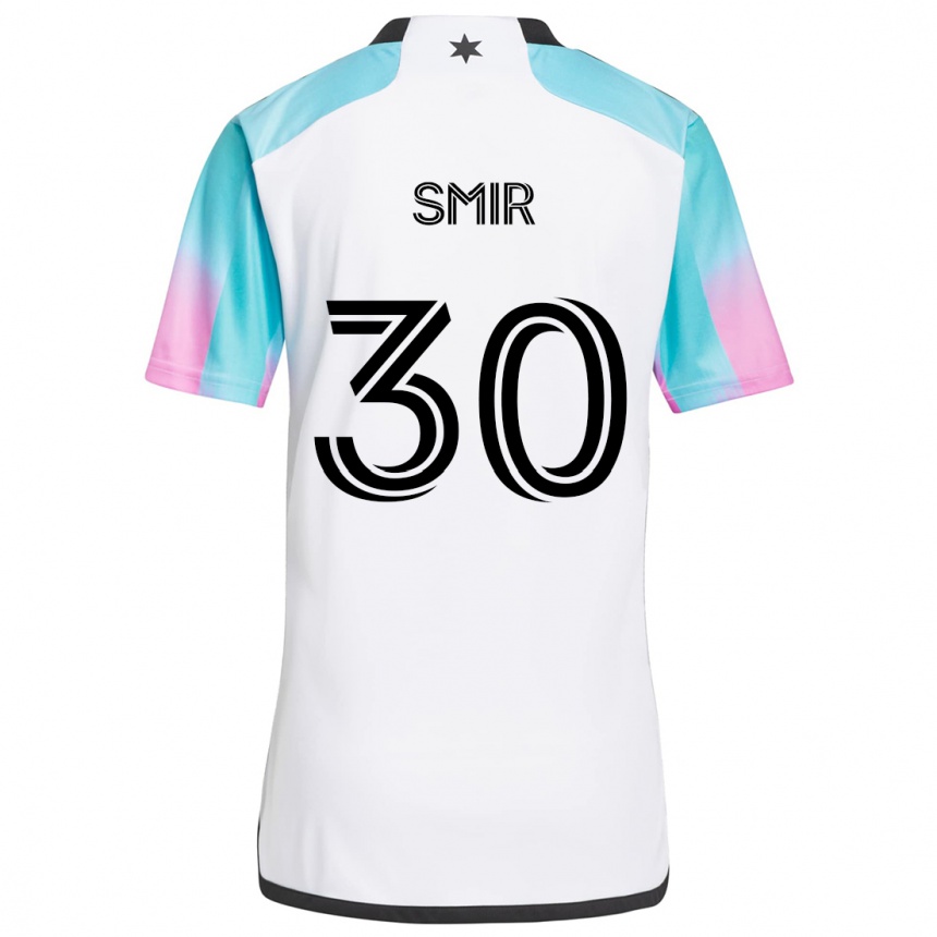 Niño Fútbol Camiseta Alec Smir #30 Blanco Azul Negro 2ª Equipación 2024/25