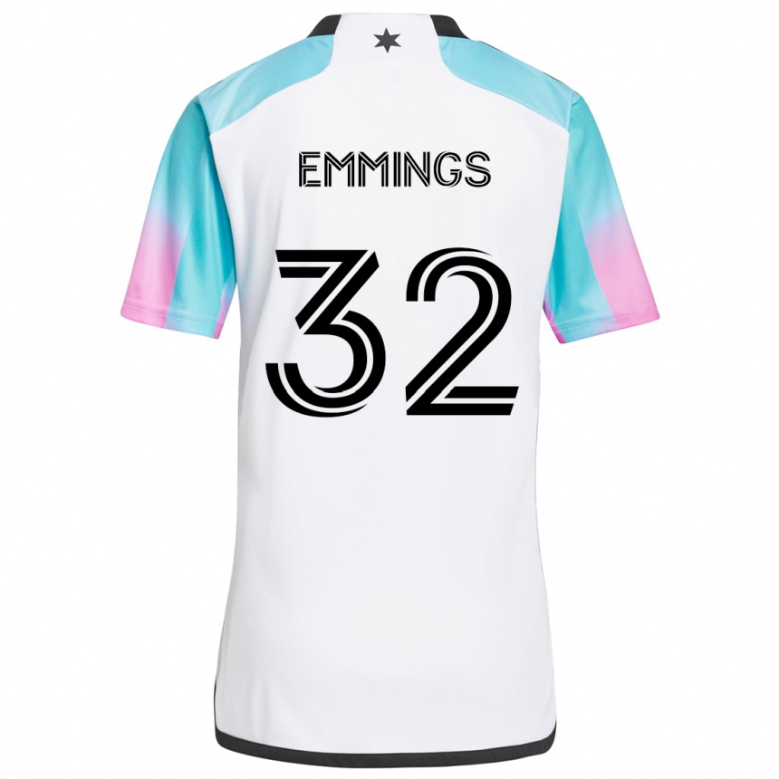 Niño Fútbol Camiseta Fred Emmings #32 Blanco Azul Negro 2ª Equipación 2024/25