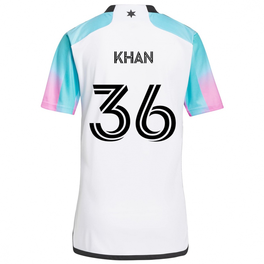 Niño Fútbol Camiseta Molik Khan #36 Blanco Azul Negro 2ª Equipación 2024/25