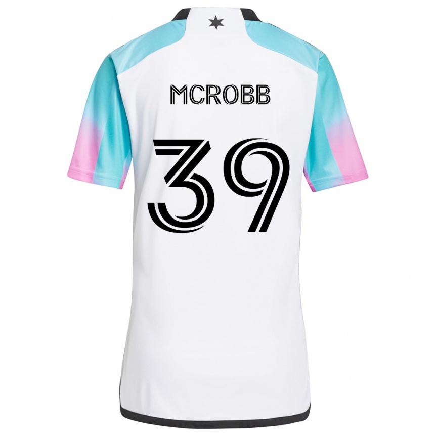 Niño Fútbol Camiseta Finn Mcrobb #39 Blanco Azul Negro 2ª Equipación 2024/25