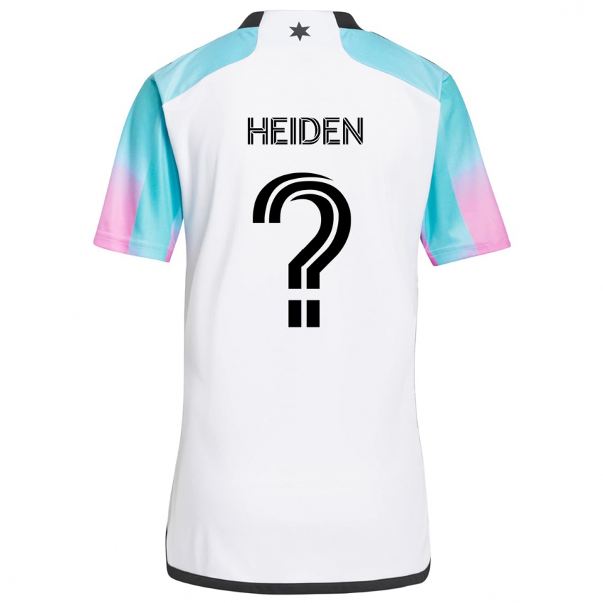 Niño Fútbol Camiseta Adam Heiden #0 Blanco Azul Negro 2ª Equipación 2024/25