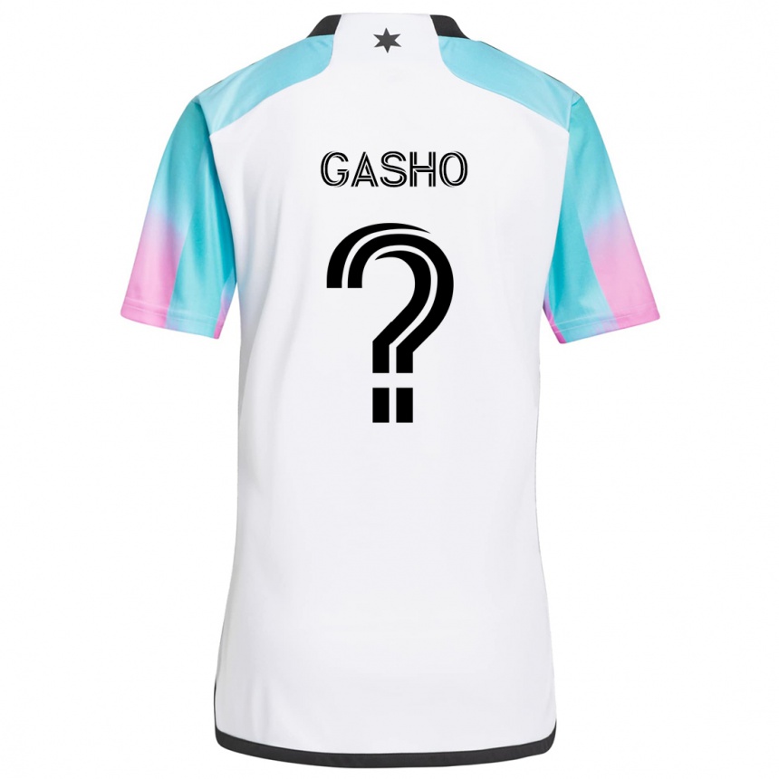 Niño Fútbol Camiseta Jonah Gasho #0 Blanco Azul Negro 2ª Equipación 2024/25