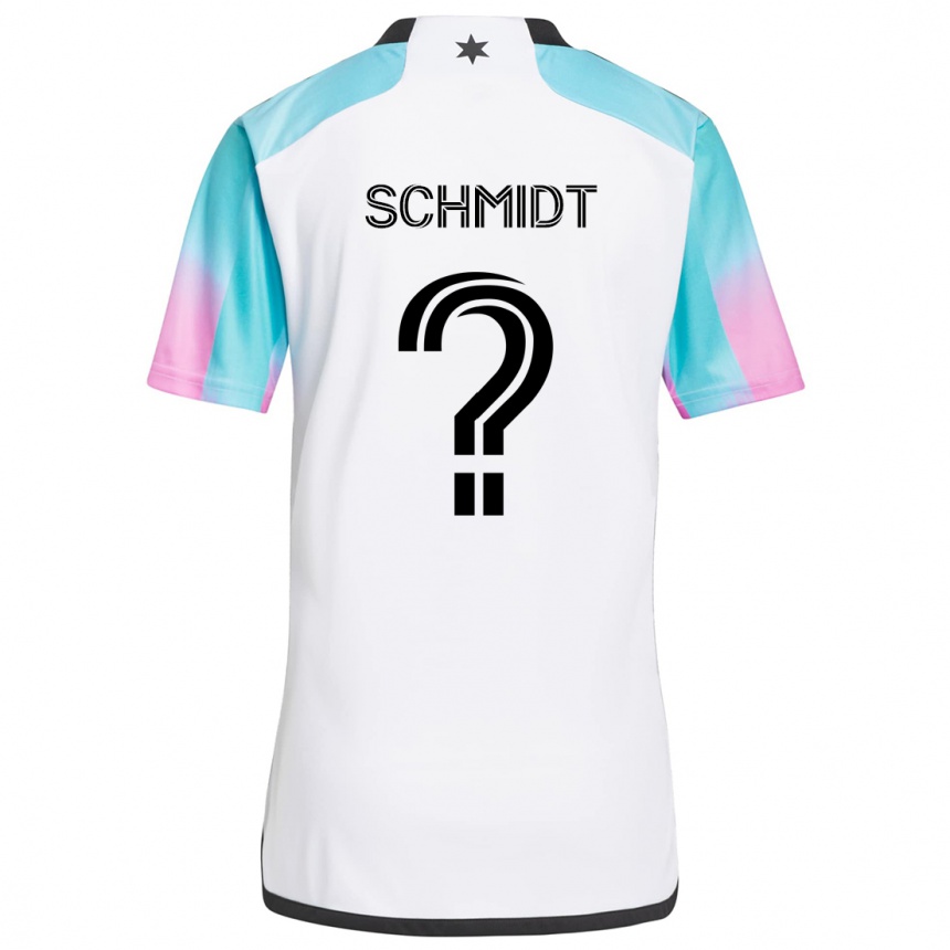 Niño Fútbol Camiseta William Schmidt #0 Blanco Azul Negro 2ª Equipación 2024/25