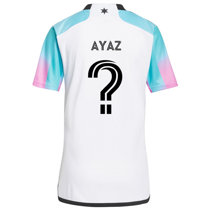 Niño Fútbol Camiseta Luke Ayaz #0 Blanco Azul Negro 2ª Equipación 2024/25