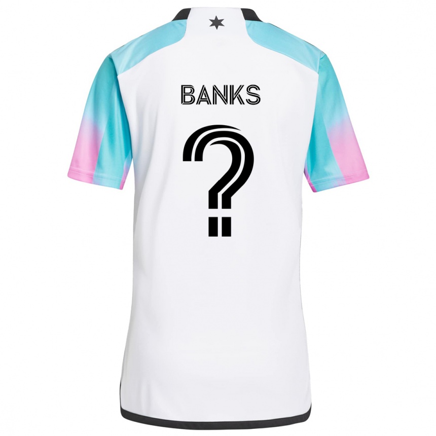 Niño Fútbol Camiseta Julian Banks #0 Blanco Azul Negro 2ª Equipación 2024/25