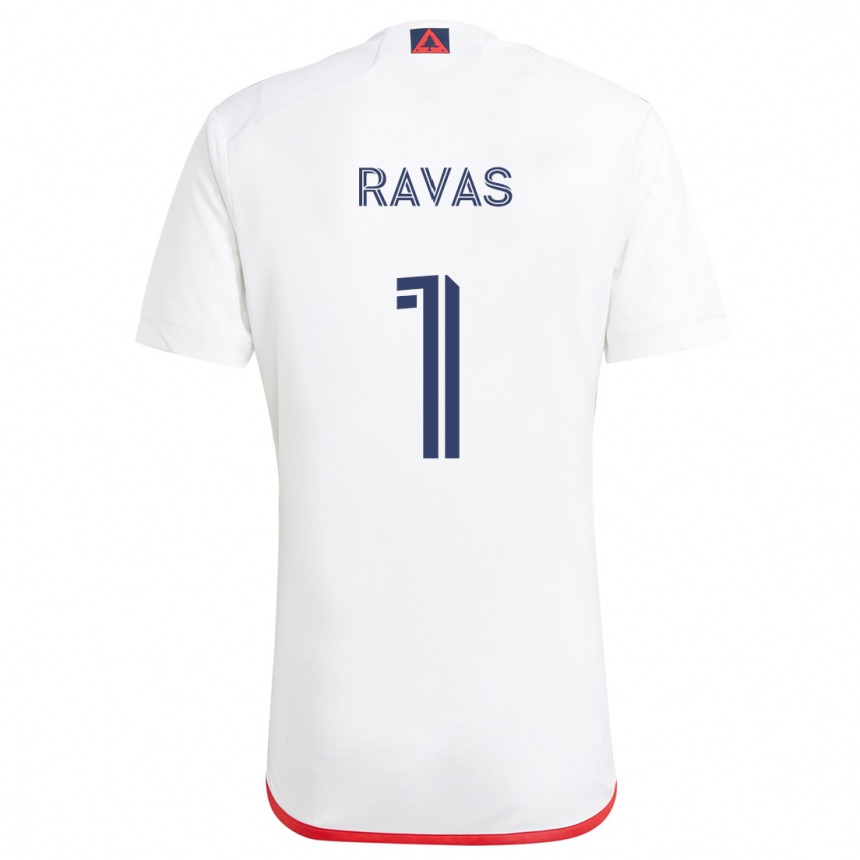 Niño Fútbol Camiseta Henrich Ravas #1 Blanco Rojo 2ª Equipación 2024/25