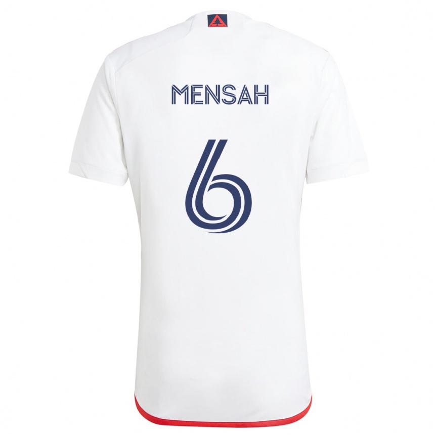 Niño Fútbol Camiseta Jonathan Mensah #6 Blanco Rojo 2ª Equipación 2024/25