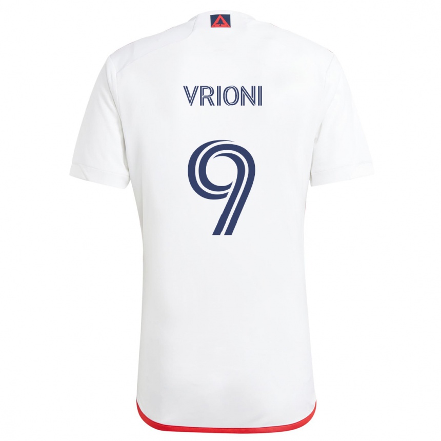 Niño Fútbol Camiseta Giacomo Vrioni #9 Blanco Rojo 2ª Equipación 2024/25