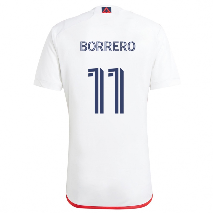 Niño Fútbol Camiseta Dylan Borrero #11 Blanco Rojo 2ª Equipación 2024/25