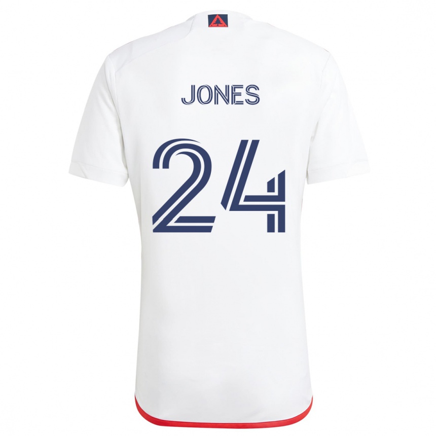 Niño Fútbol Camiseta Dejuan Jones #24 Blanco Rojo 2ª Equipación 2024/25