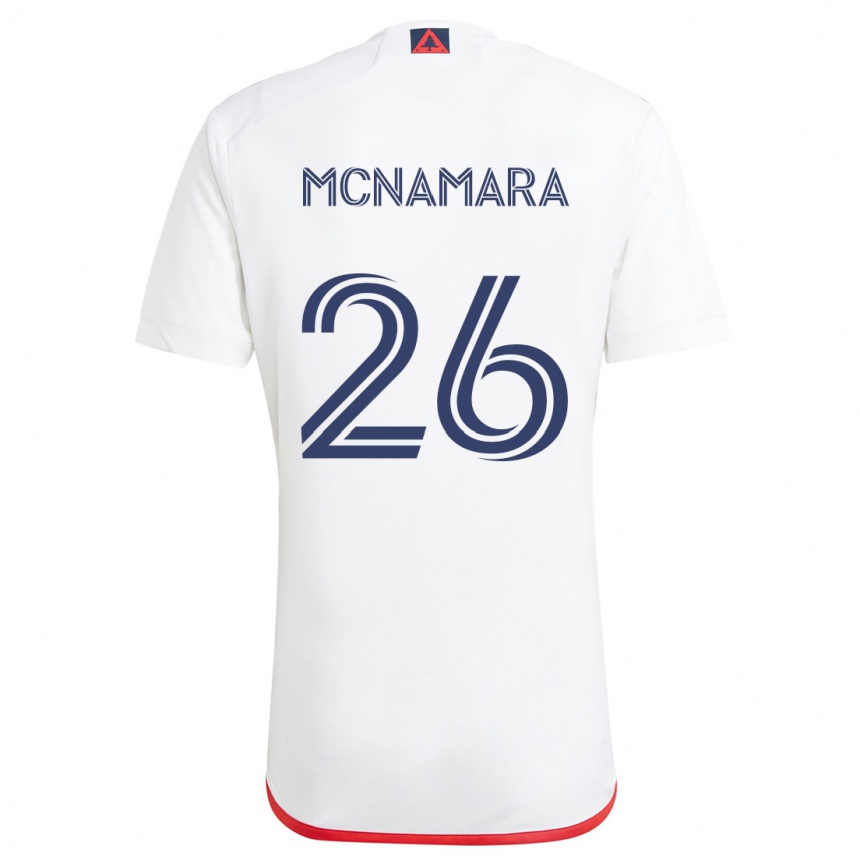 Niño Fútbol Camiseta Tommy Mcnamara #26 Blanco Rojo 2ª Equipación 2024/25