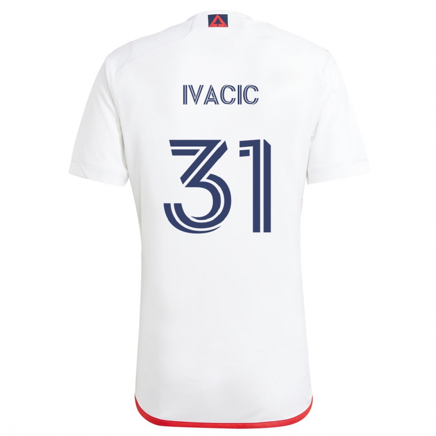 Niño Fútbol Camiseta Aljaz Ivacic #31 Blanco Rojo 2ª Equipación 2024/25