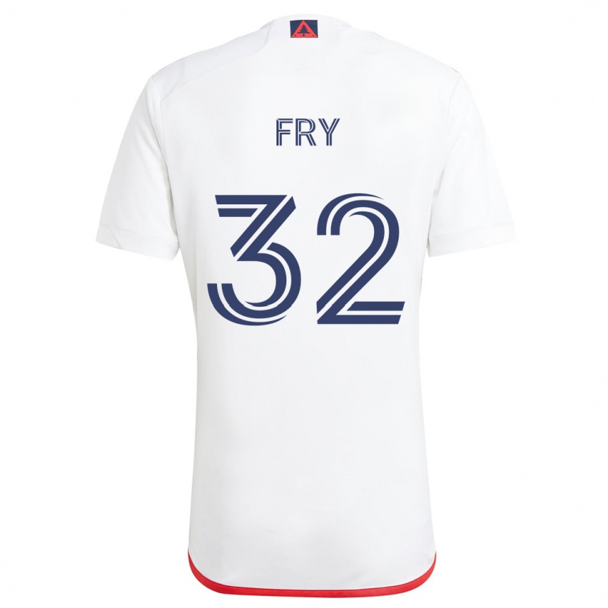 Niño Fútbol Camiseta Malcolm Fry #32 Blanco Rojo 2ª Equipación 2024/25