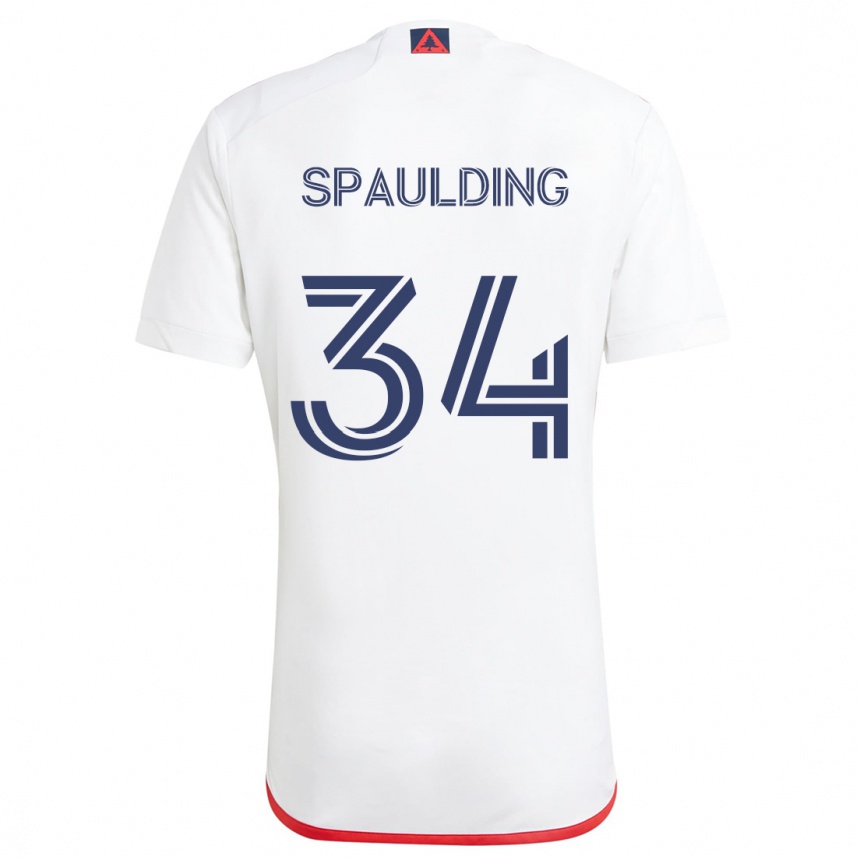 Niño Fútbol Camiseta Ryan Spaulding #34 Blanco Rojo 2ª Equipación 2024/25