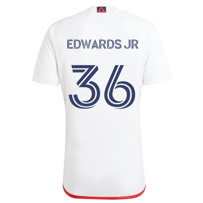 Niño Fútbol Camiseta Earl Edwards Jr. #36 Blanco Rojo 2ª Equipación 2024/25