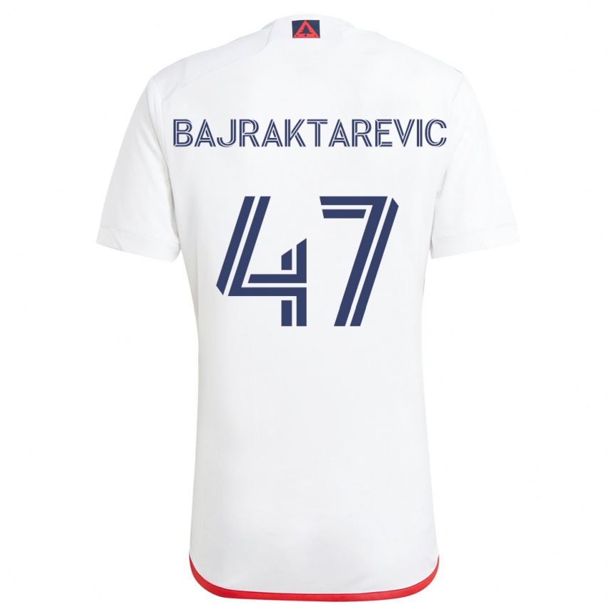 Niño Fútbol Camiseta Esmir Bajraktarevic #47 Blanco Rojo 2ª Equipación 2024/25