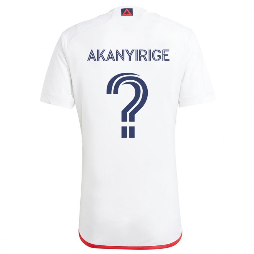 Niño Fútbol Camiseta Jacob Akanyirige #0 Blanco Rojo 2ª Equipación 2024/25