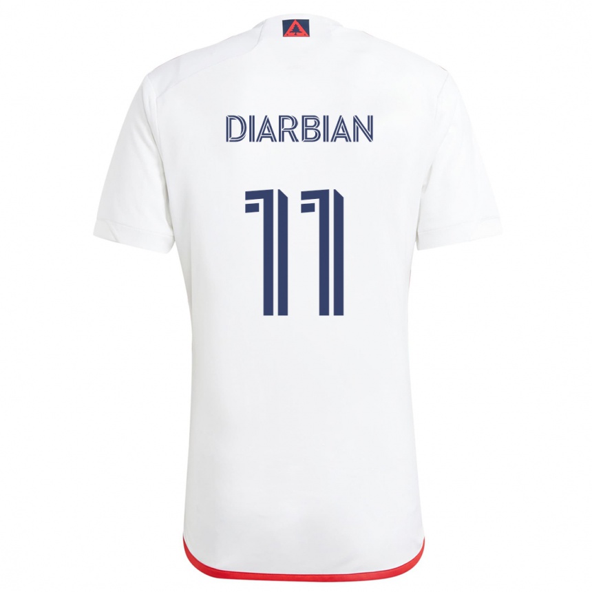 Niño Fútbol Camiseta Gevork Diarbian #11 Blanco Rojo 2ª Equipación 2024/25