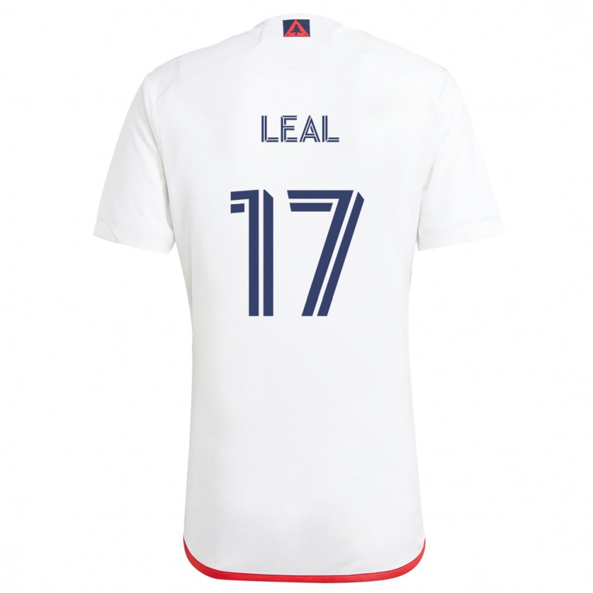 Niño Fútbol Camiseta Patrick Leal #17 Blanco Rojo 2ª Equipación 2024/25