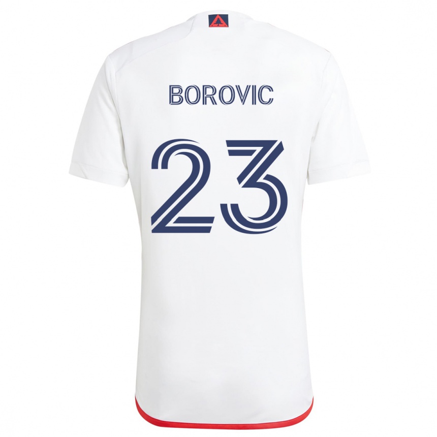 Niño Fútbol Camiseta Luka Borovic #23 Blanco Rojo 2ª Equipación 2024/25