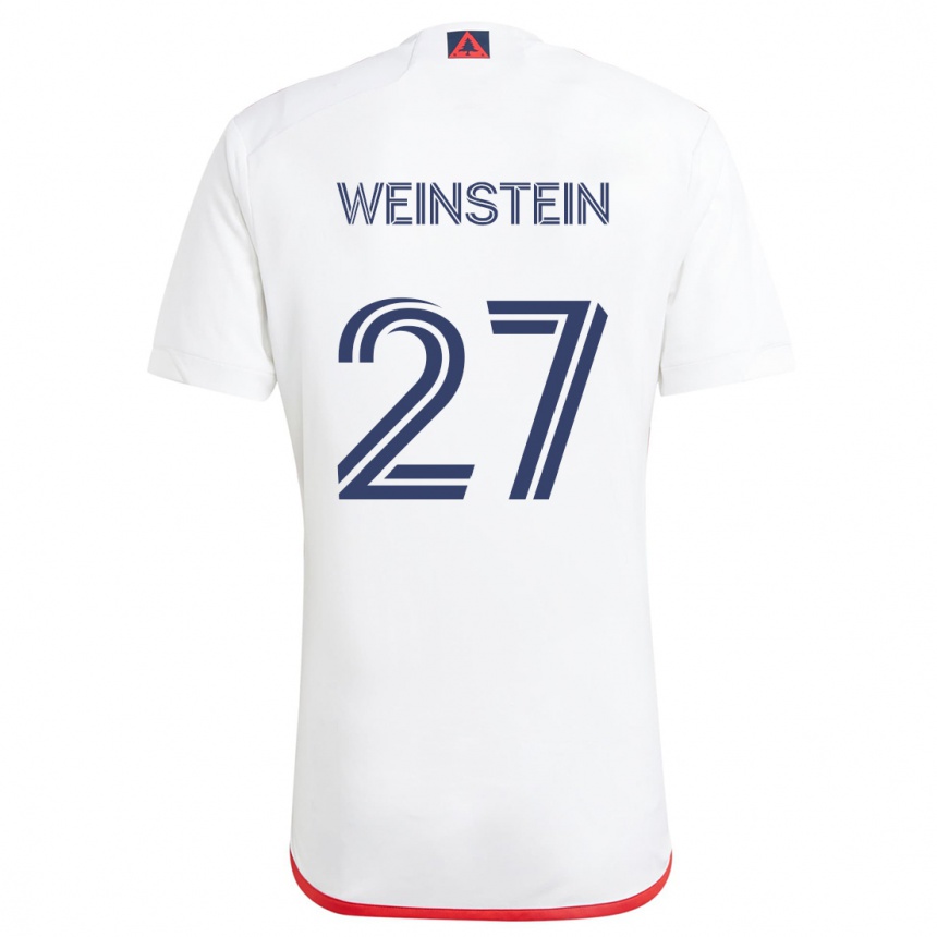 Niño Fútbol Camiseta Max Weinstein #27 Blanco Rojo 2ª Equipación 2024/25