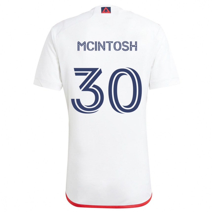 Niño Fútbol Camiseta Damario Mcintosh #30 Blanco Rojo 2ª Equipación 2024/25