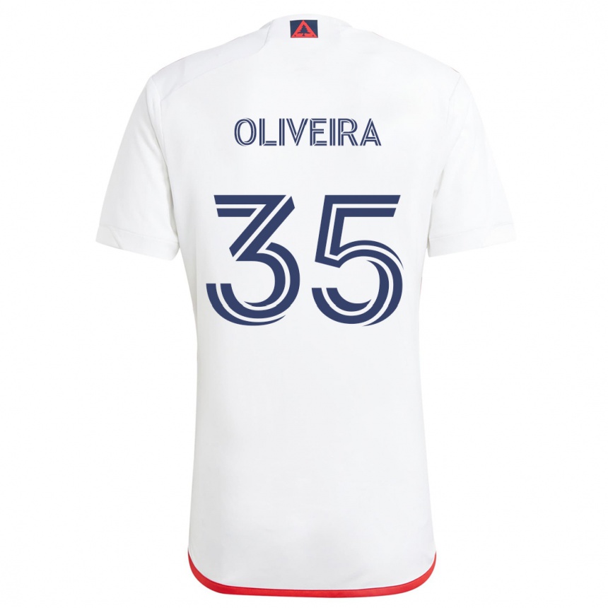 Niño Fútbol Camiseta Cristiano Oliveira #35 Blanco Rojo 2ª Equipación 2024/25